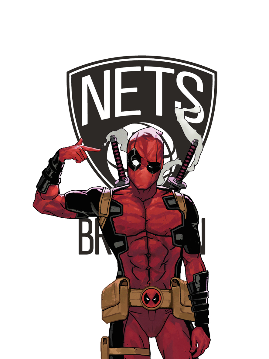 Brooklyn Nets Deadpool Logo vinyl decal